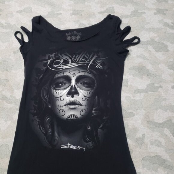Sullen Angels Tank Top Womens Small Black Pullover Sleeveless - Picture 3 of 9